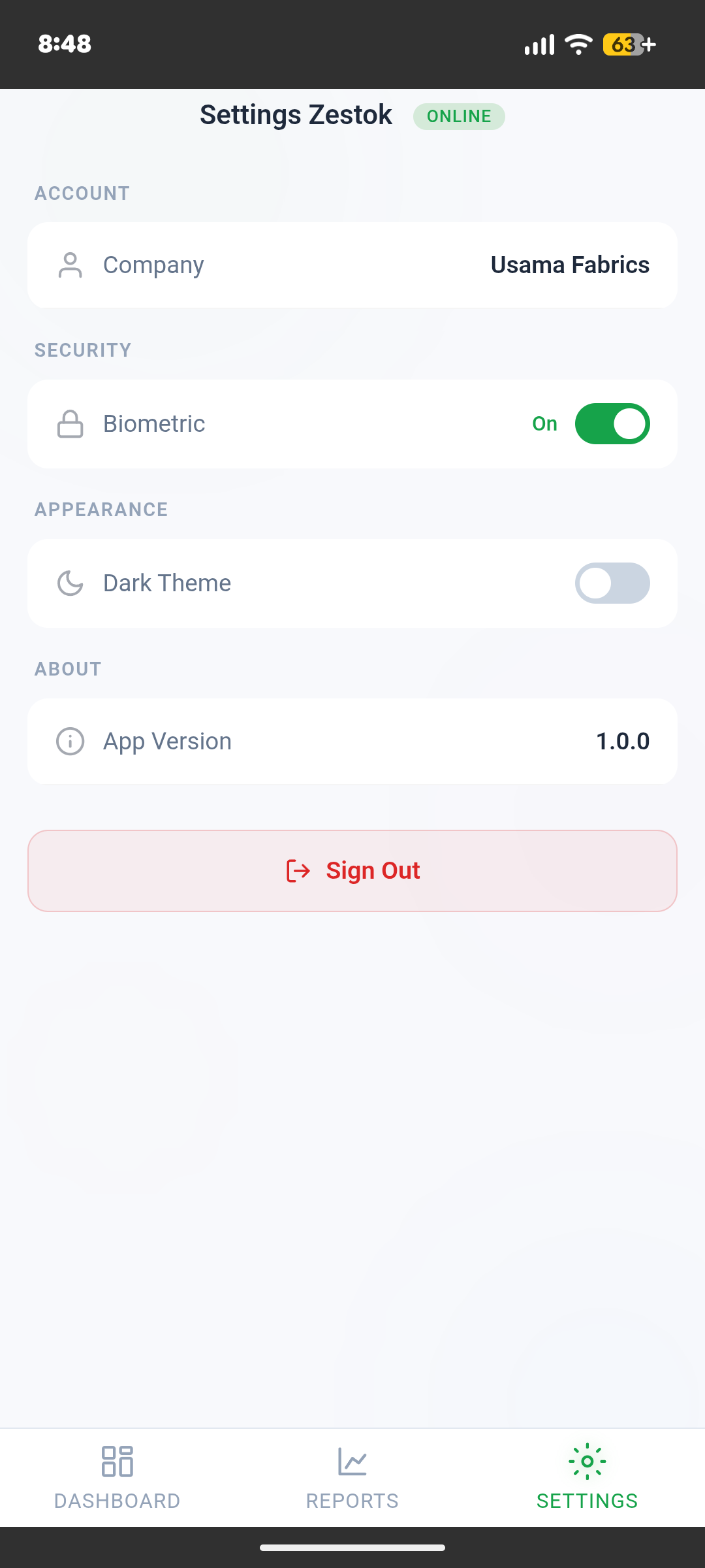 Zestok Android Settings